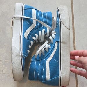 Vans Kids Blue and White High-Top Sneakers